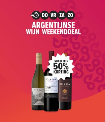 Weekenddeal argentijnse wijn tweede fles 50% korting